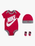 Nike Baby Swoosh Logo Bodysuit, Hat & Booties Set, Pink