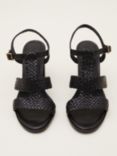 Phase Eight Plaited T Bar Heeled Sandals, Black