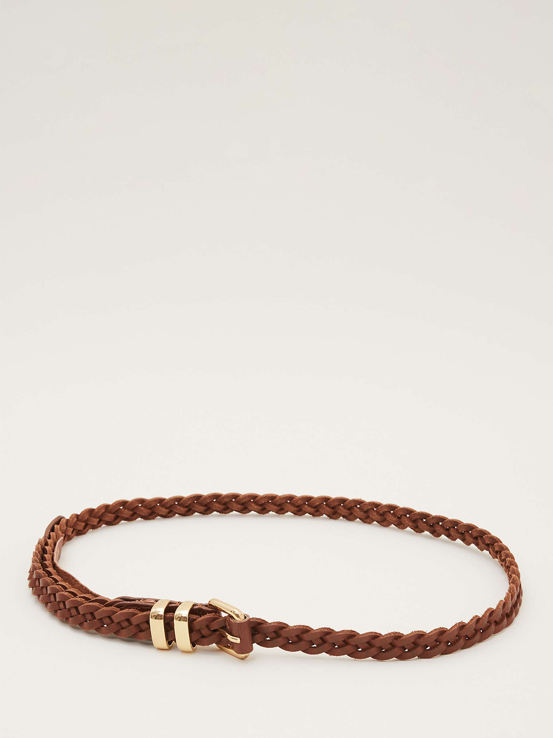Buy Phase Eight Plaited Skinny Leather Belt, Tan Online at johnlewis.com