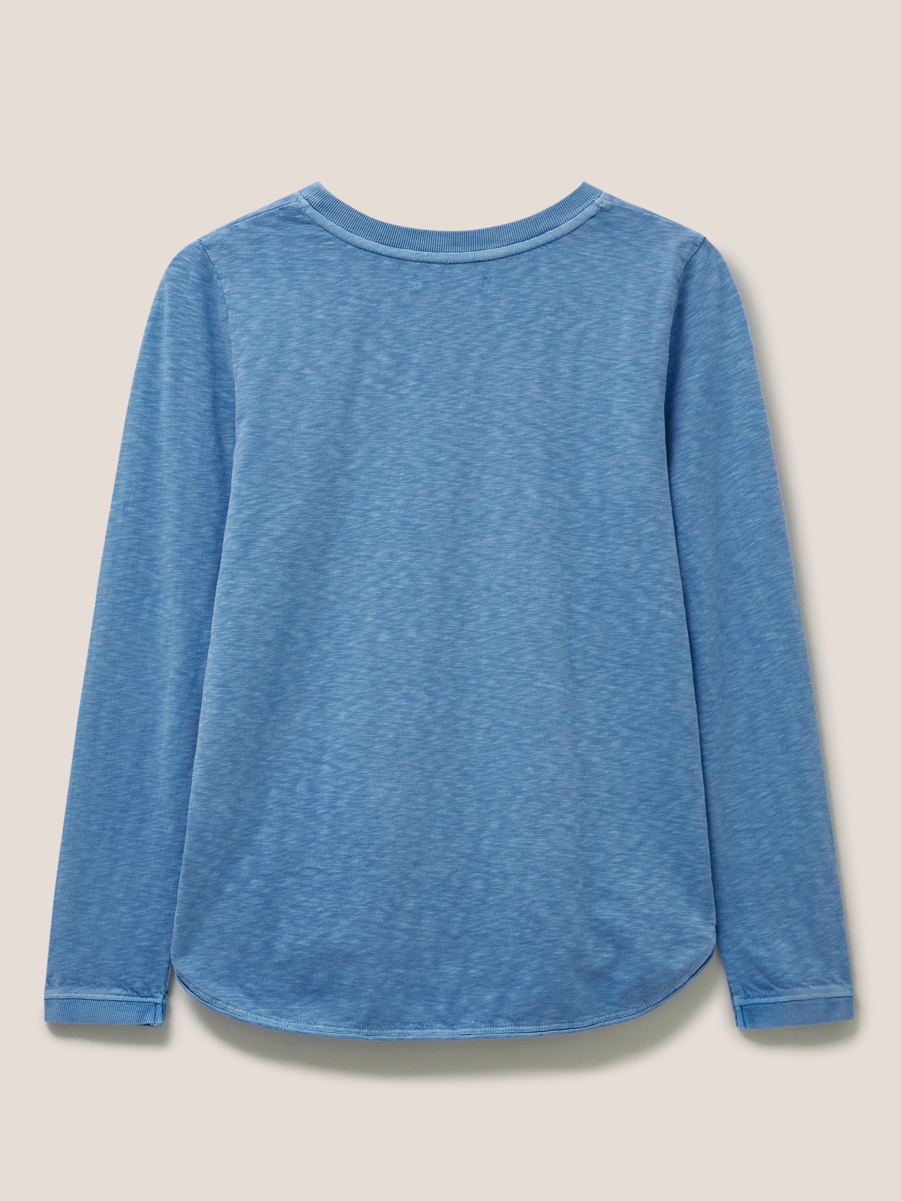 White Stuff Cassie Cotton Long Sleeve T-Shirt, Deep Blue at John Lewis ...