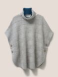 White Stuff Fern Knitted Poncho, Mid Grey
