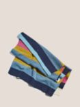 White Stuff Wool Blend Stripe Knit Scarf, Blue/Multi