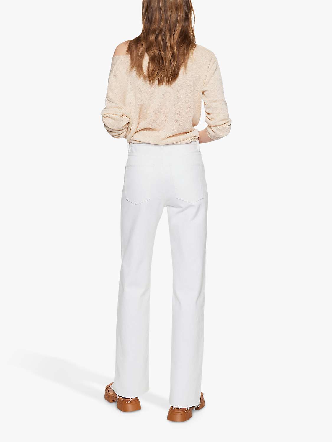 Mango Nora Bootcut Jeans, White at John Lewis & Partners