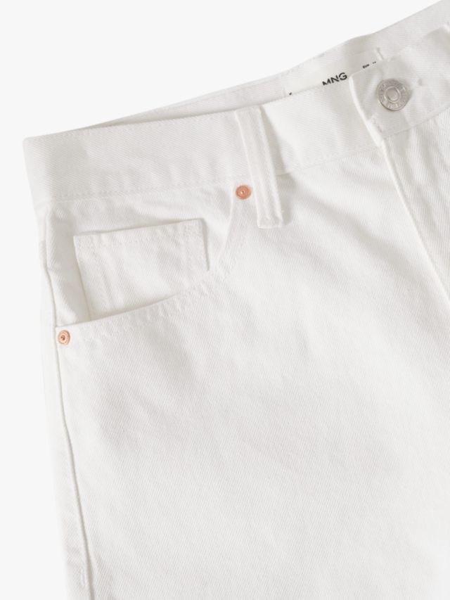 Mango Zaida Denim Shorts, White, 4