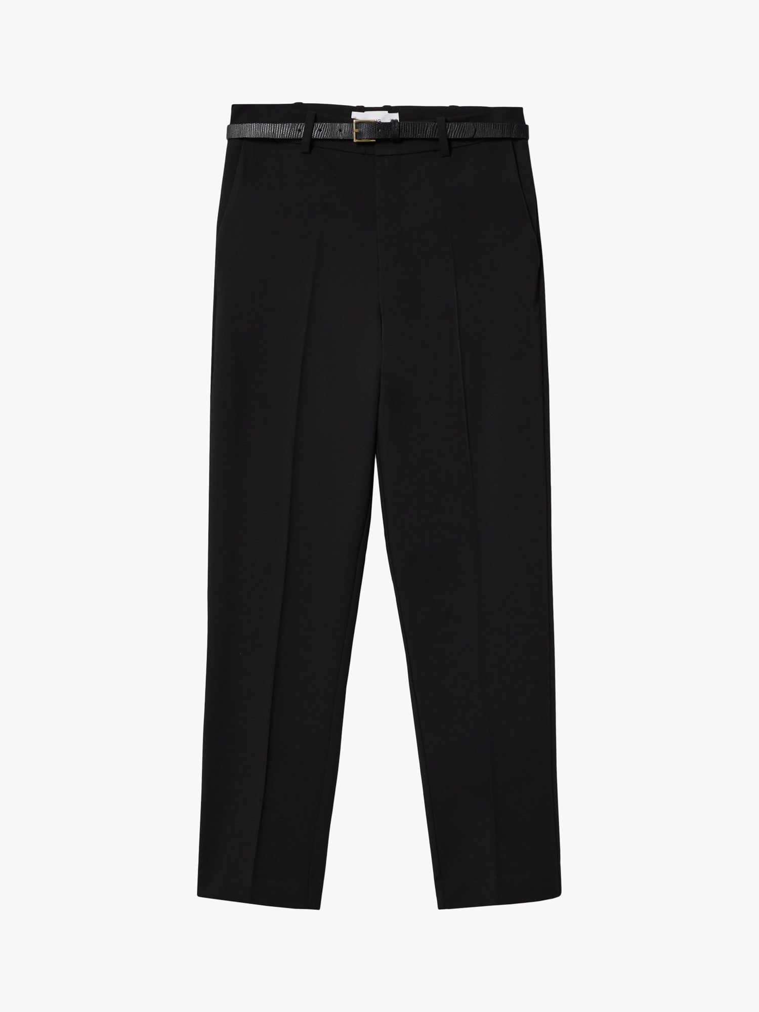 Mango high waisted slim tailored trouser in black