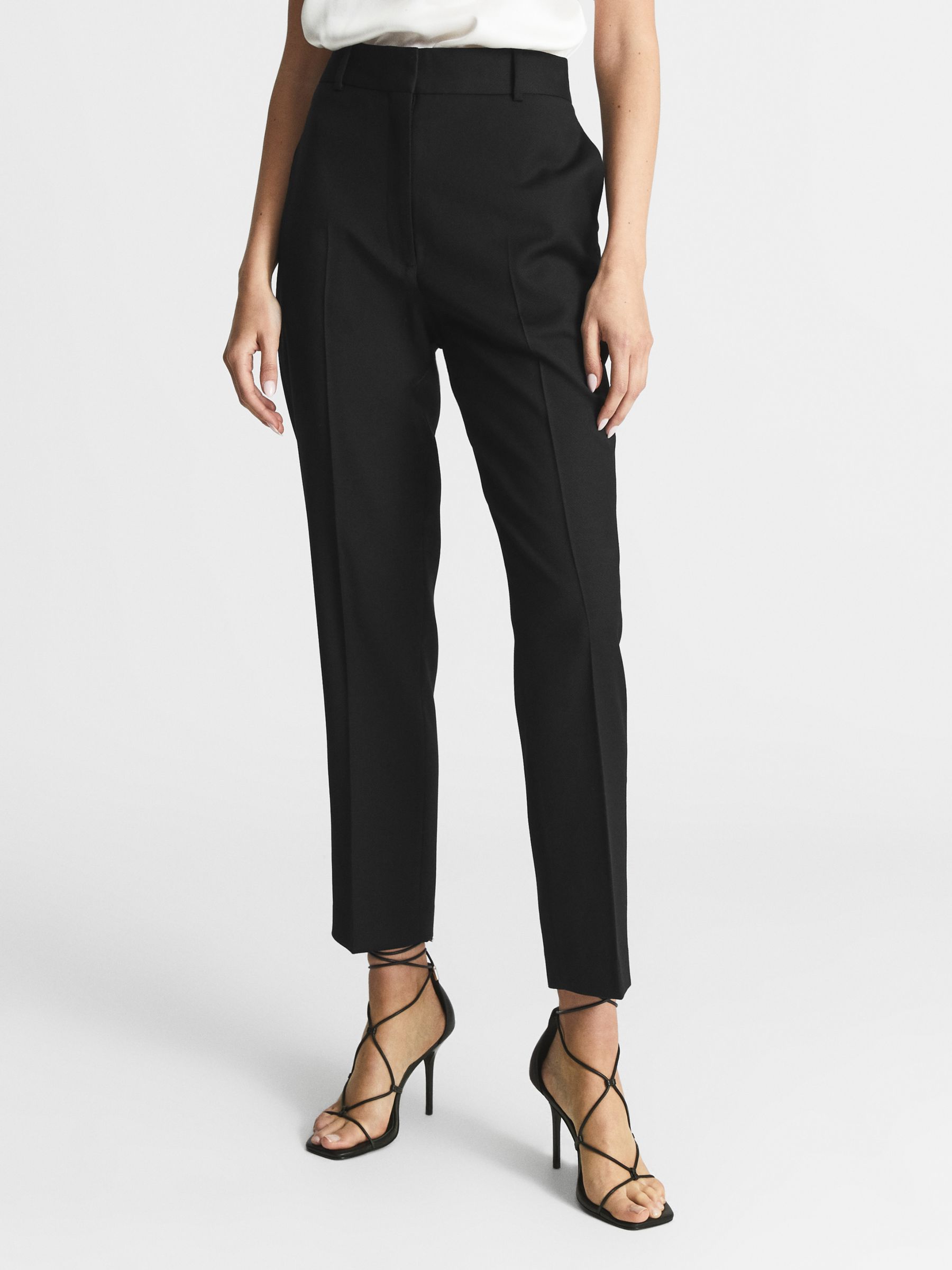 High-waisted tailored trousers - Black - Ladies