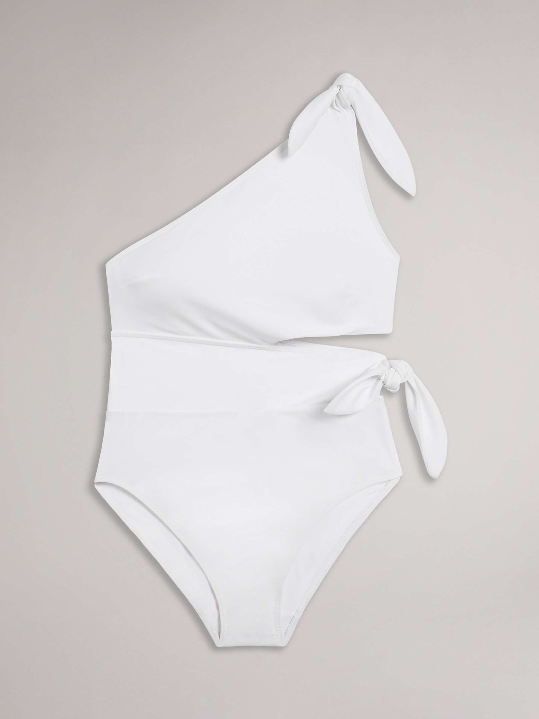 Buy Ted Baker Astile Cut Out Asymmetric Swimsuit, White Online at johnlewis.com