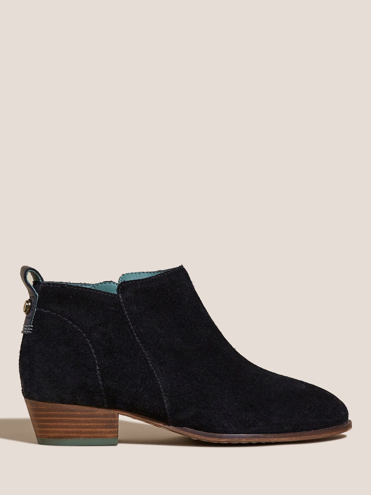 White Stuff Willow Suede Shoe Boots, Pure Black at John Lewis & Partners