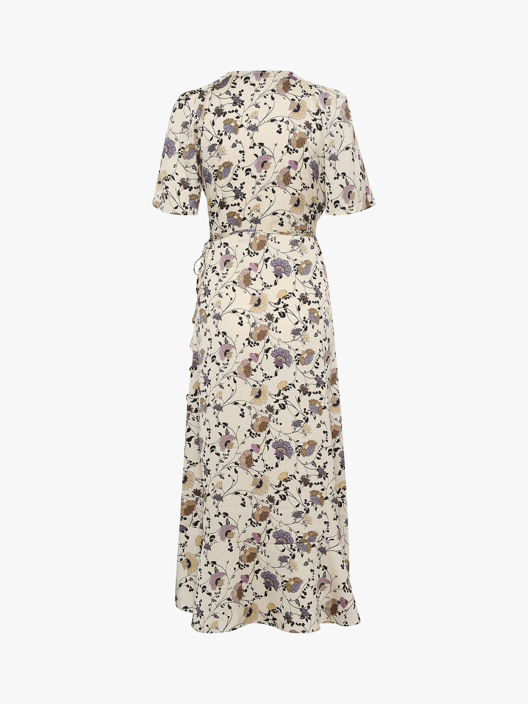 Buy Soaked In Luxury Karven Floral Print Midi Wrap Dress, Birch/Multi Online at johnlewis.com
