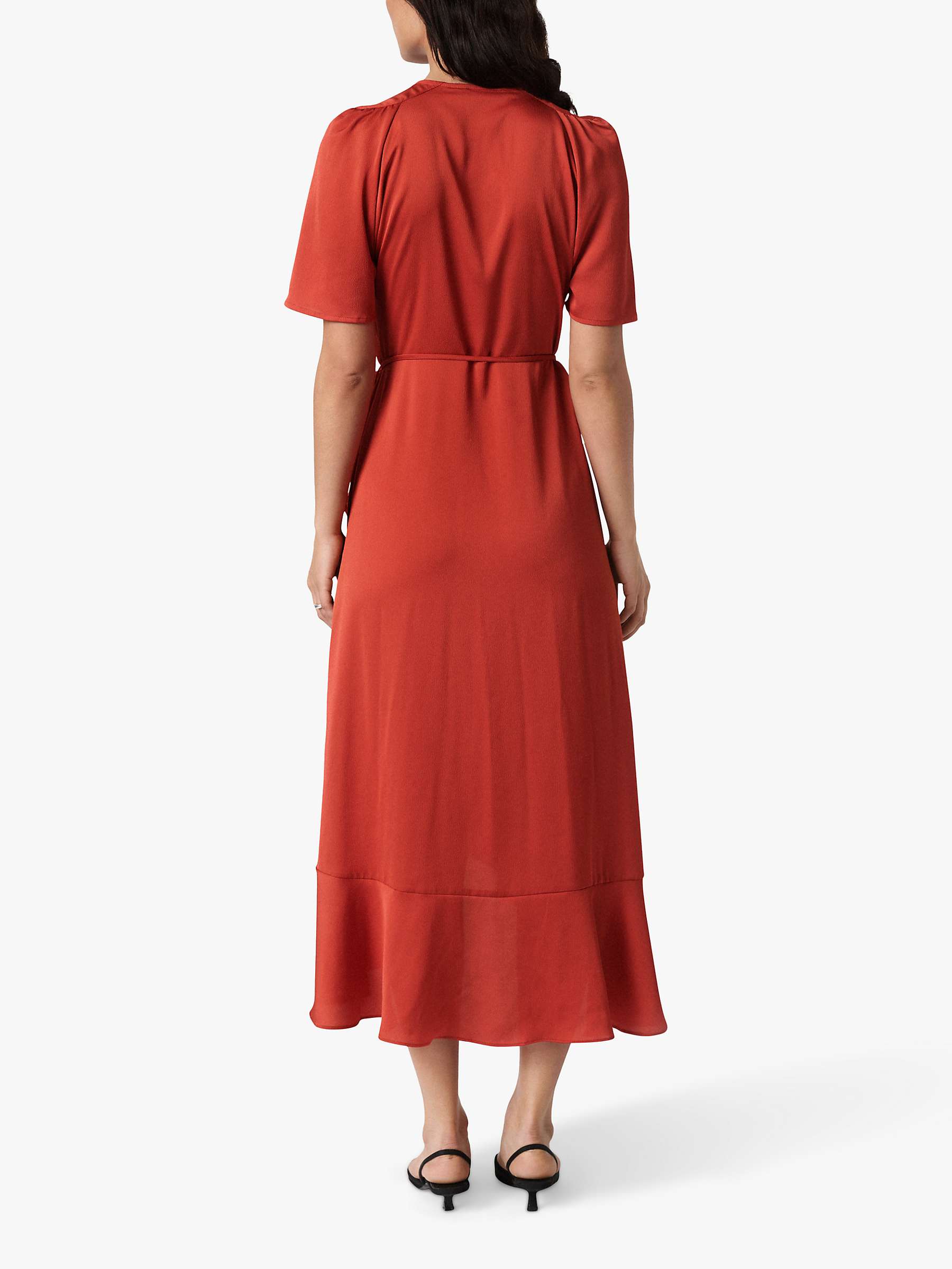 Buy Soaked In Luxury Karven Short Sleeve Midi Wrap Dress, Baked Apple Online at johnlewis.com