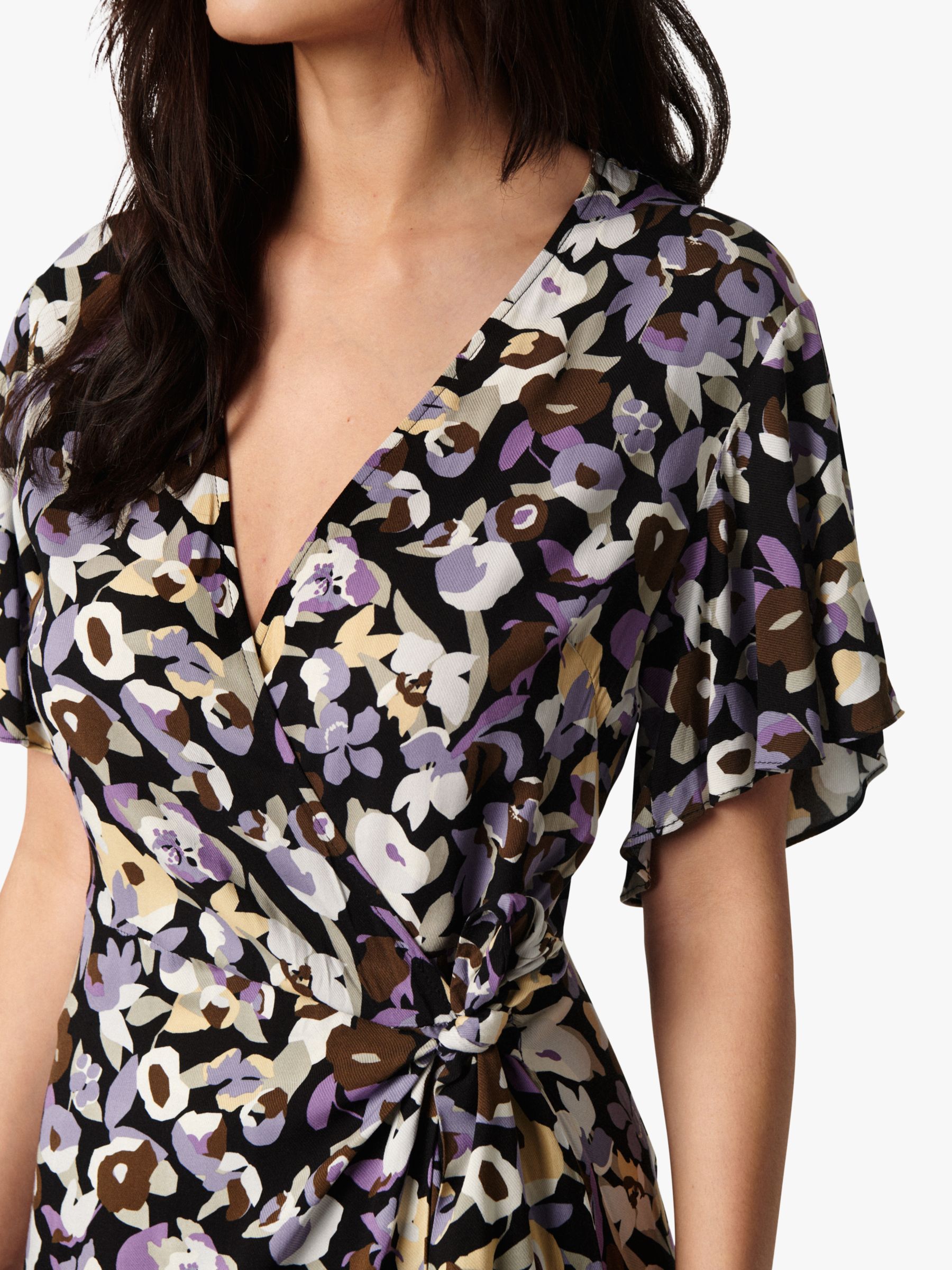 Buy Soaked In Luxury Cindra Gaby Wrap Midi Dress, Black/Multi Online at johnlewis.com