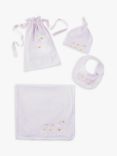 Trotters Baby Organic Cotton Jemima Hat, Bib & Blanket Gift Set, Pink