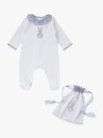 Trotters Baby Liberty Print Flopsy Eloise Sleepsuit & Gift Bag Set, White