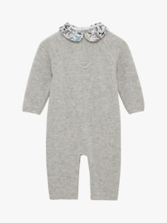 Trotters Baby Liberty Print Queue For The Zoo All-In-One, Grey, Newborn