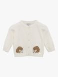 Trotters Baby Prickles Hedgehog Cashmere Blend Cardigan, Off White
