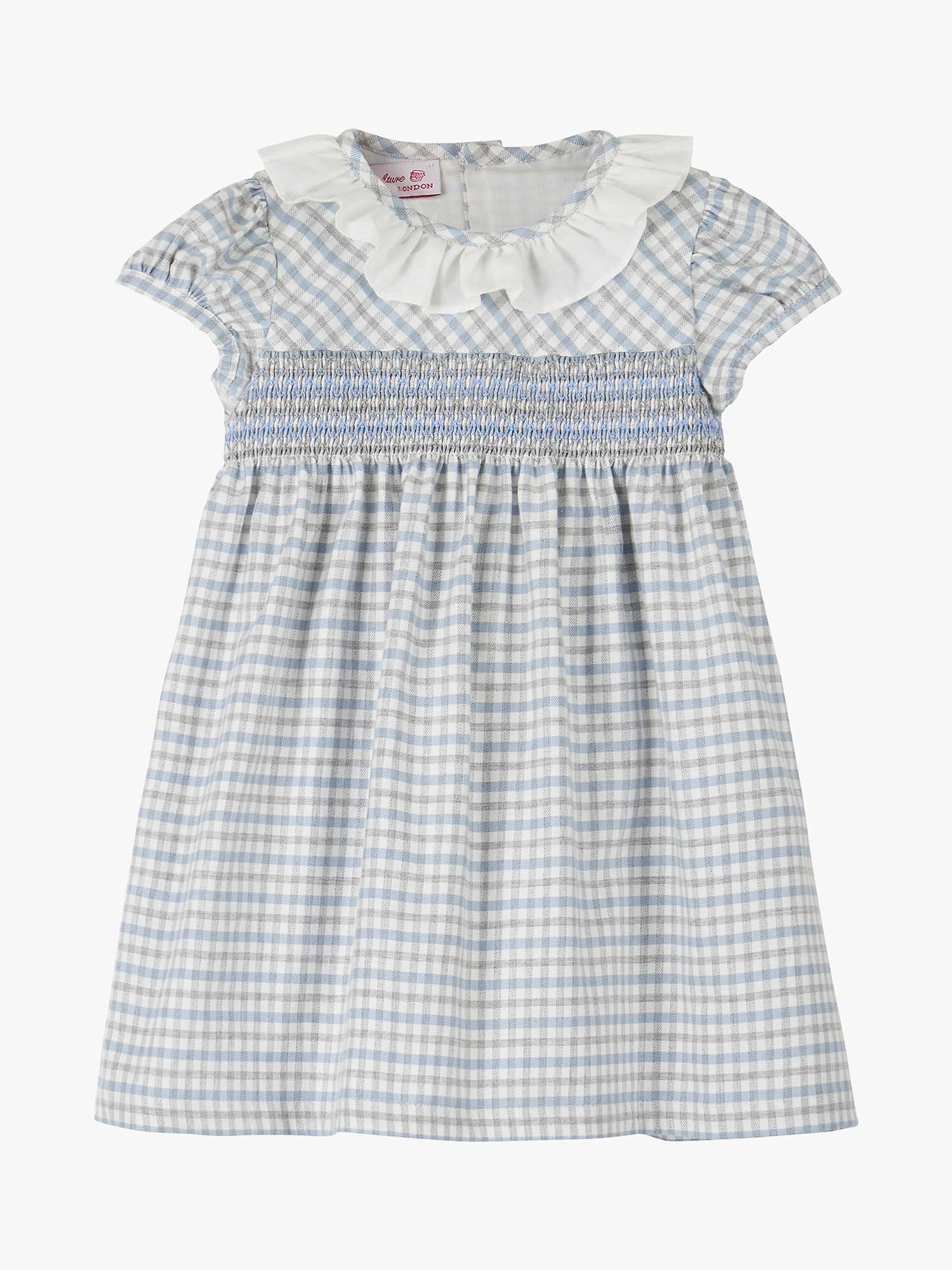 Buy Trotters Baby Agatha Check Print Willow Collar Smocked Dress Online at johnlewis.com