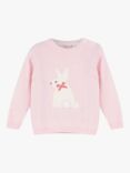 Trotters Baby Bunny Cashmere Blend Jumper, Pale Pink