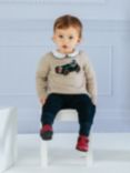 Trotters Thomas Brown Baby Henry Vintage Sports Car Jumper, Oatmeal