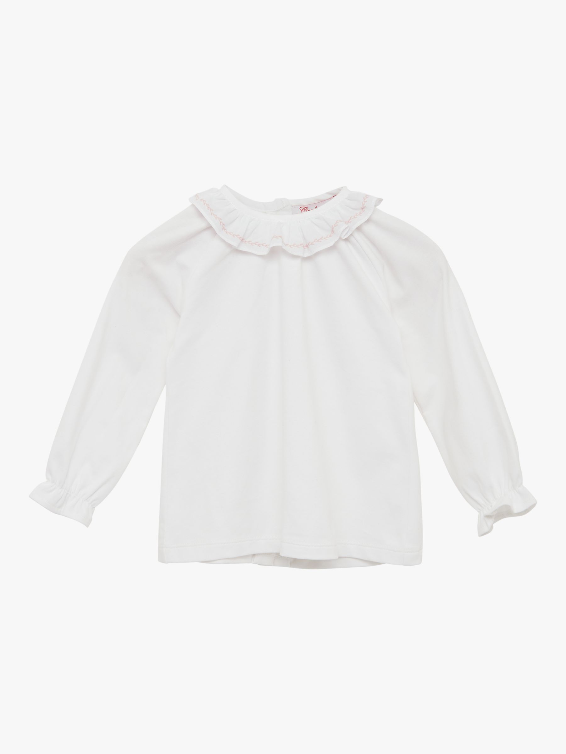 Trotters Baby Lucy Willow Collar Blouse, White at John Lewis & Partners