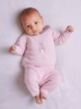 Trotters Baby Eloise Bunny Jumper & Leggings Cashmere Blend Set, Pink