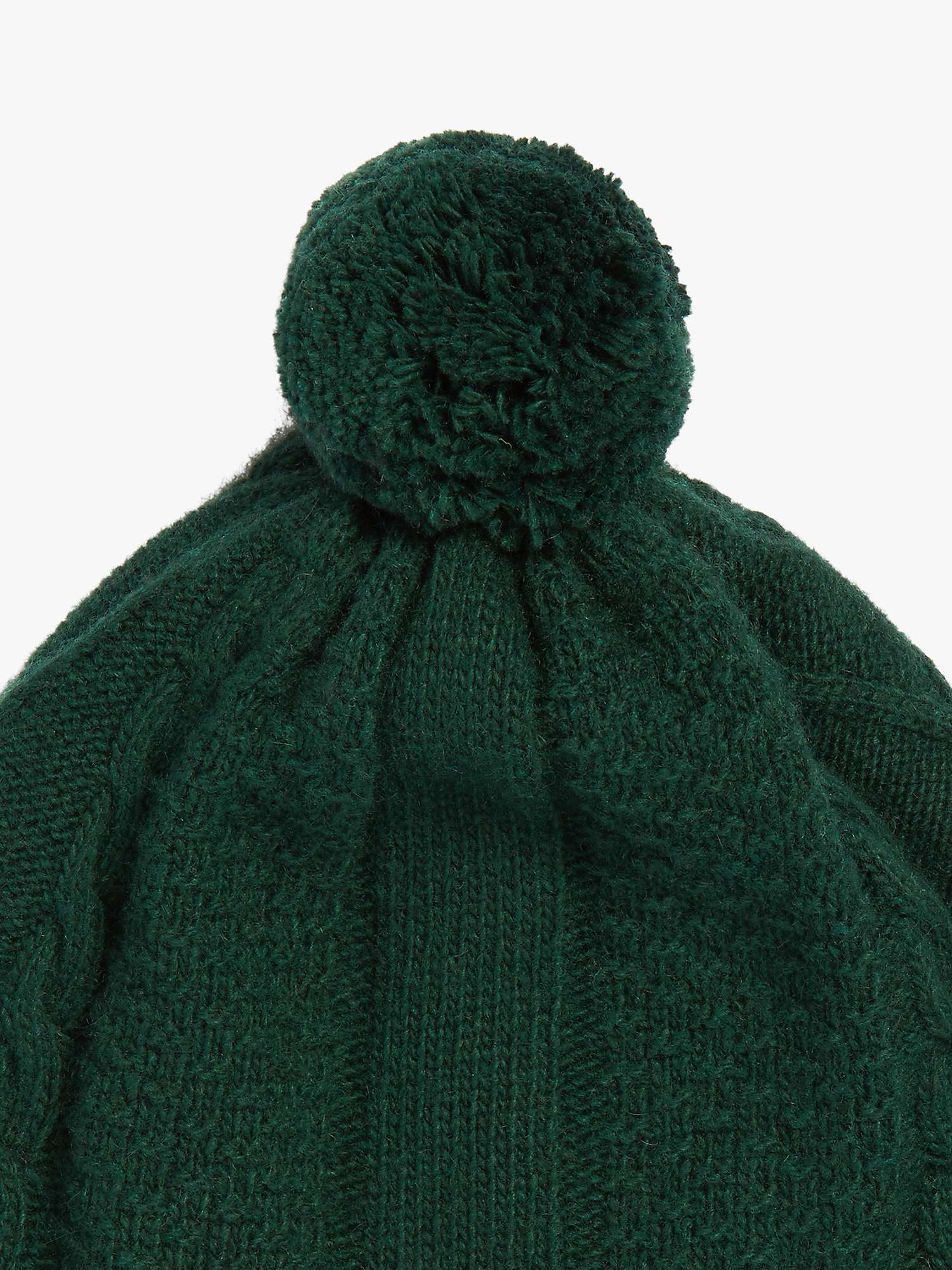 Buy Trotters Kids' Jamie Aran Knit Pom Pom Cashmere Blend Hat, Green Online at johnlewis.com