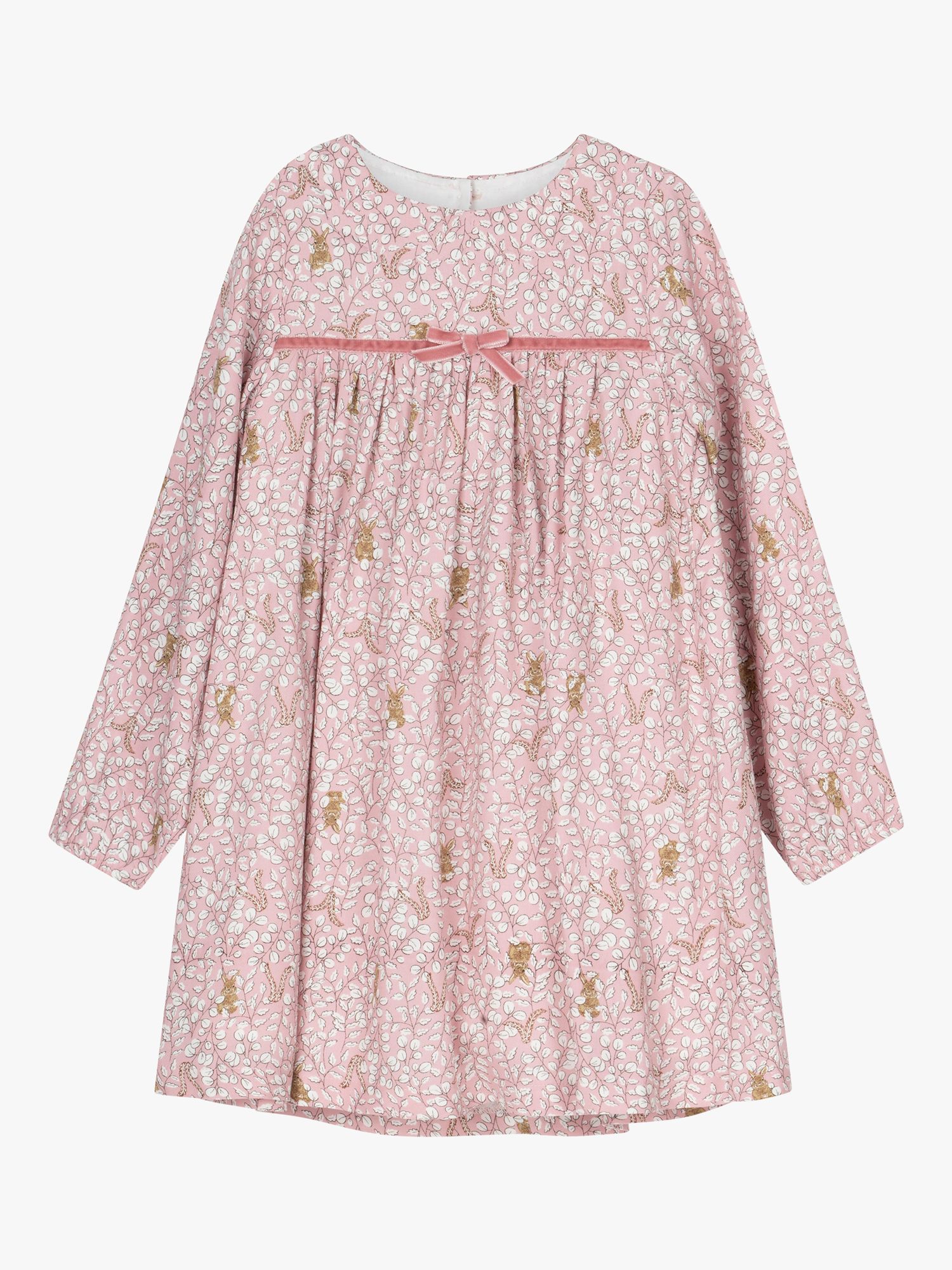 Trotters Kids' Woodland Bunny Smock Dress, Rose Pink, 2 years