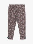 Trotters Kids' Louise Floral Leggings, Forest Green