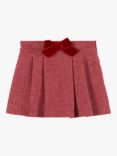 Trotters Kids' Georgina Herringbone Bow Mini Skirt, Red