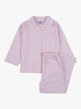 Trotters Kids' Freya Gingham Pyjama Set, Pale Pink