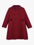 Trotters Kids' Classic Double Breasted Coat, Burgundy
