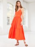 Baukjen Michelle Tiered Midi Dress, Tangerine