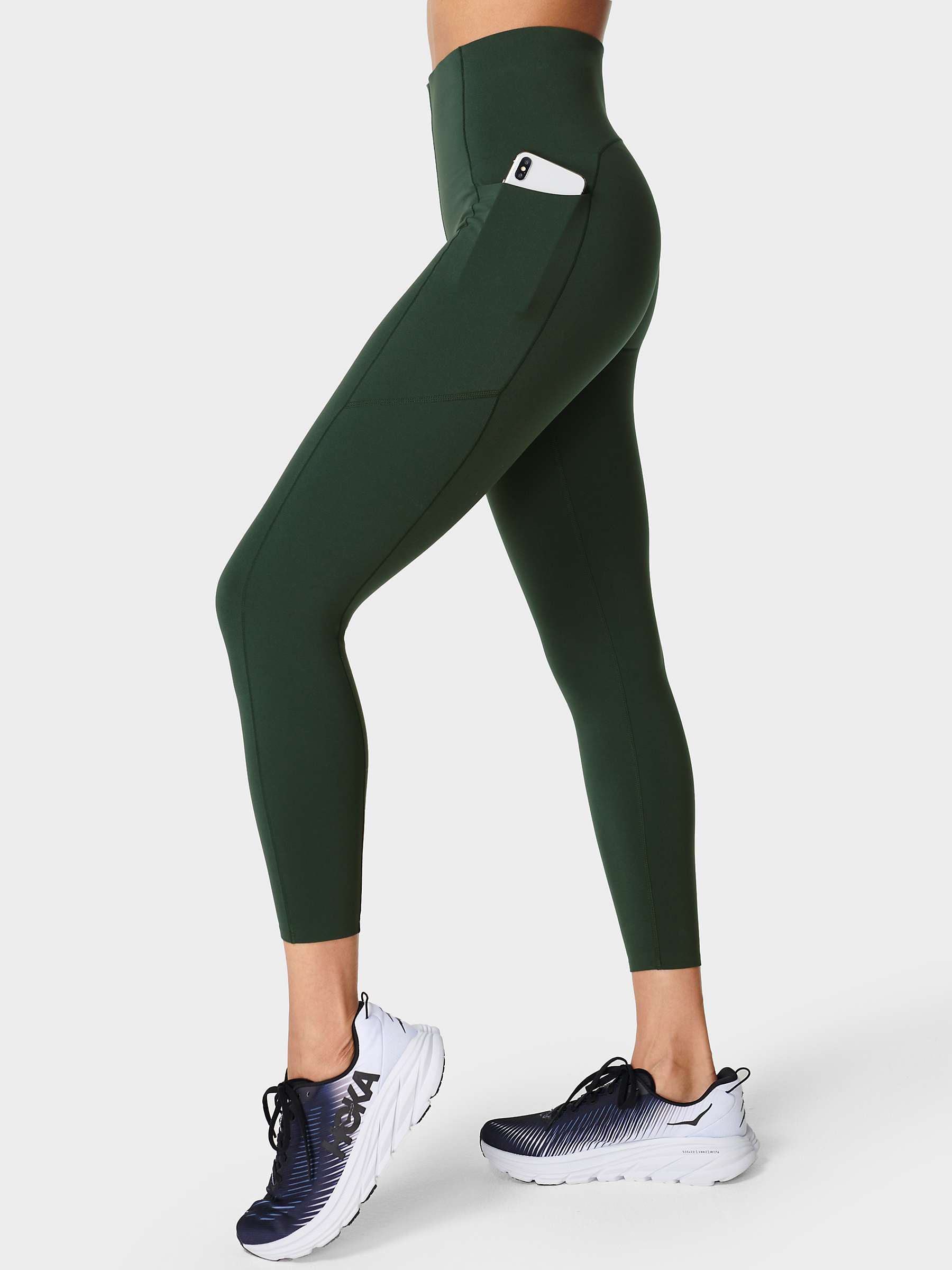 Sweaty Betty Power UltraSculpt High Waisted 7/8 Gym Leggings, Trek Green