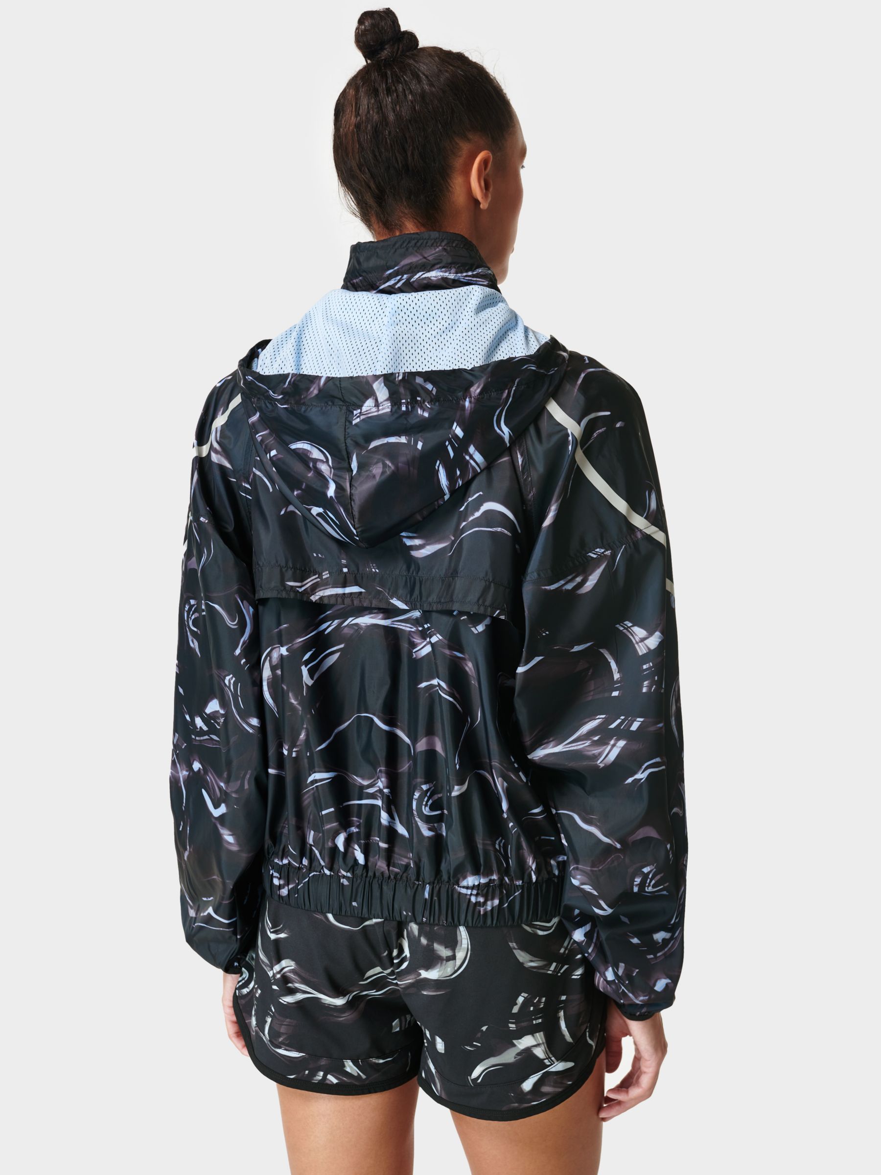 Sweaty Betty Pack Away Lightweight Jacket, Black Smokey at John Lewis ...