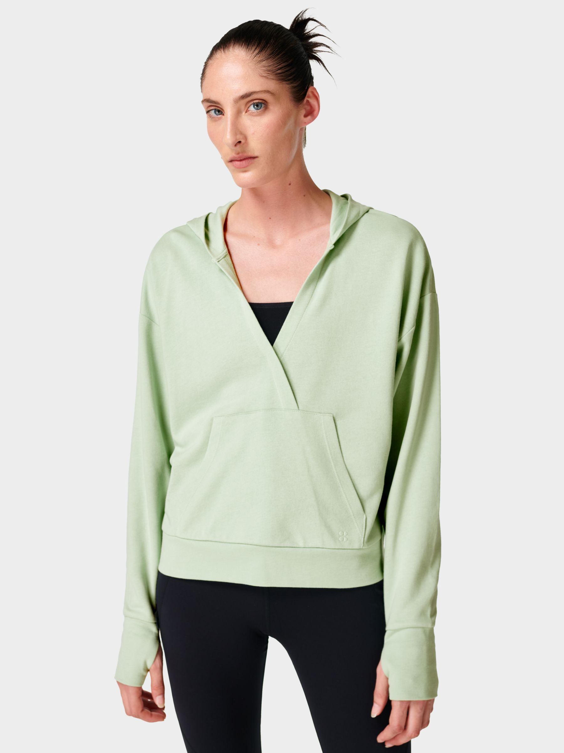 Sweaty Betty After Class Relaxed Hoodie, Salix Green at John Lewis ...