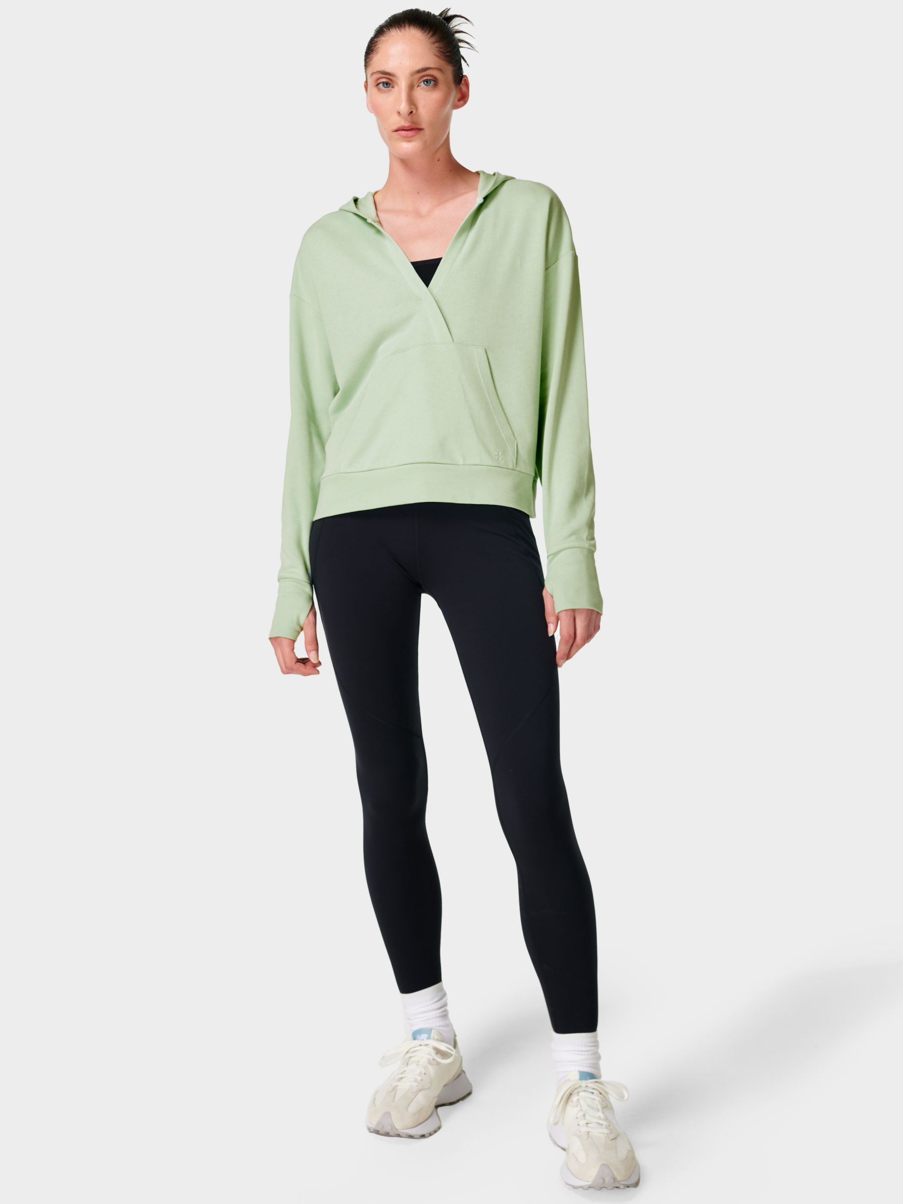 Sweaty Betty After Class Relaxed Hoodie, Salix Green at John Lewis ...