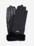 Barbour Norwood Waterproof Faux Fur Cuff Gloves, Black