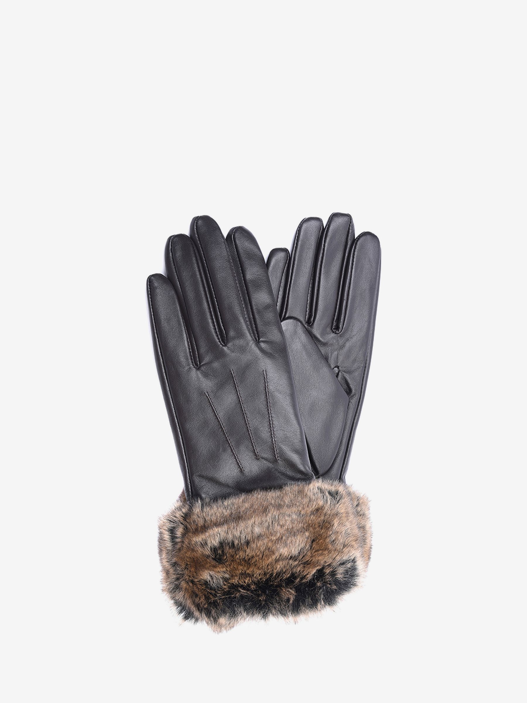 Barbour Faux Fur Trim Leather Gloves