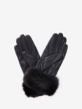 Barbour Faux Fur Trim Leather Gloves