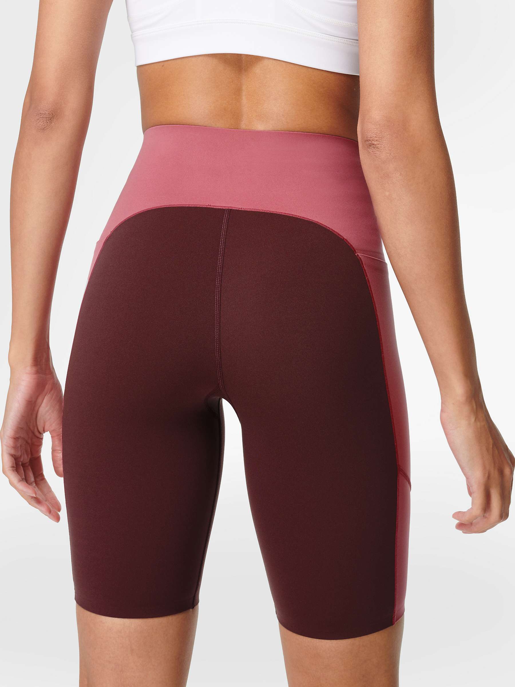 Sweaty Betty Power High Waisted Workout Shorts, Umbra Red at John Lewis ...