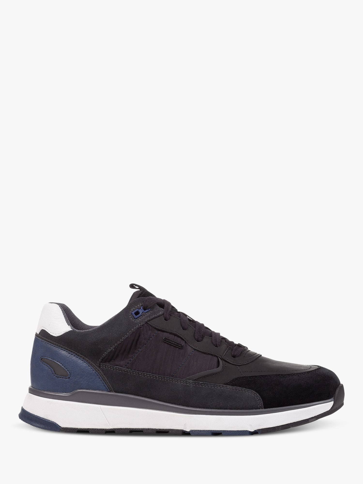Geox Wide Fit Dolomia ABX Trainers, Black at John Lewis & Partners