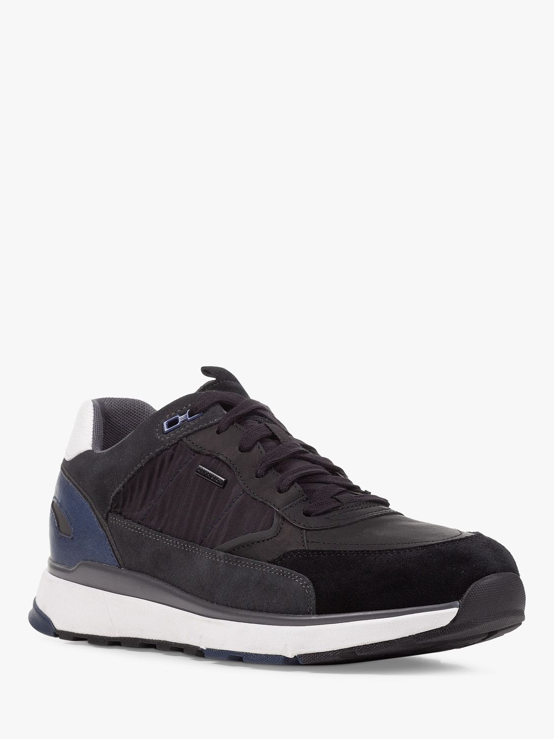 Geox Wide Fit Dolomia ABX Trainers, Black at John Lewis & Partners