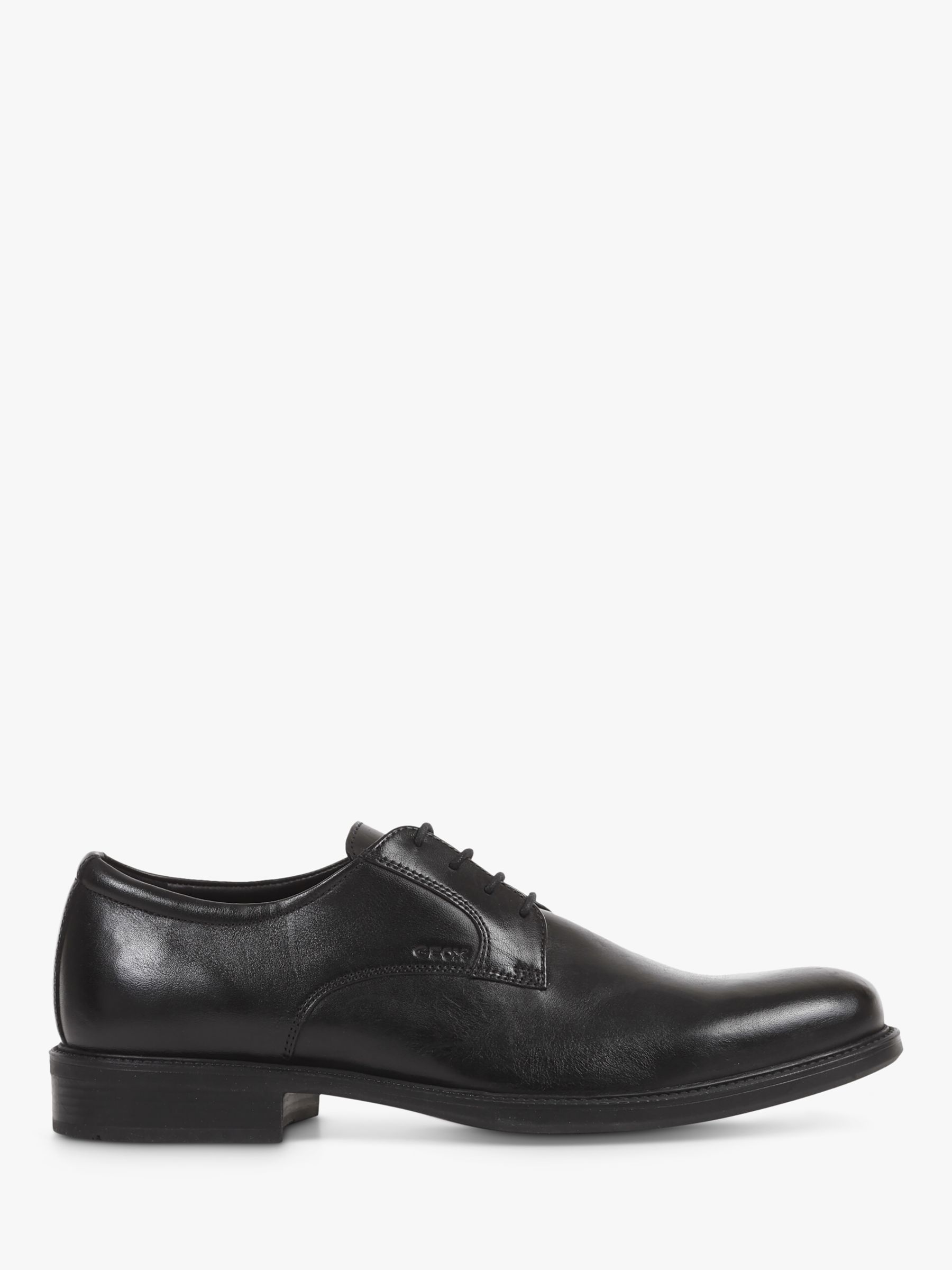 Geox Carnaby Leather Lace Up Derby Shoes, Black at John Lewis & Partners