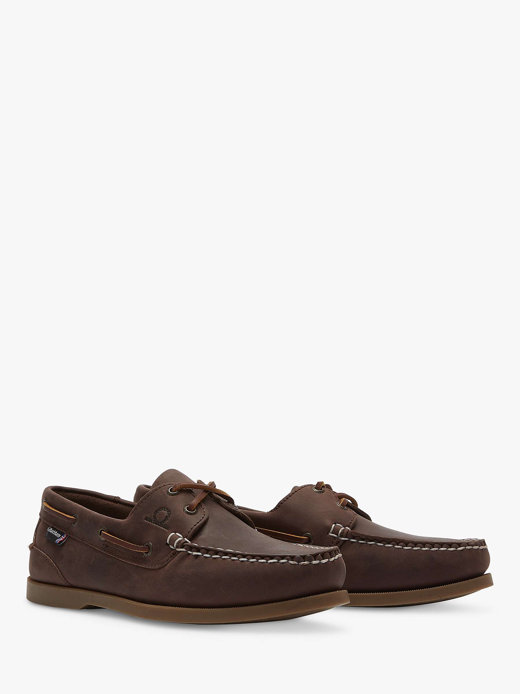 Chatham Deck II G2 Leather Boat Shoes, Chocolate at John Lewis & Partners