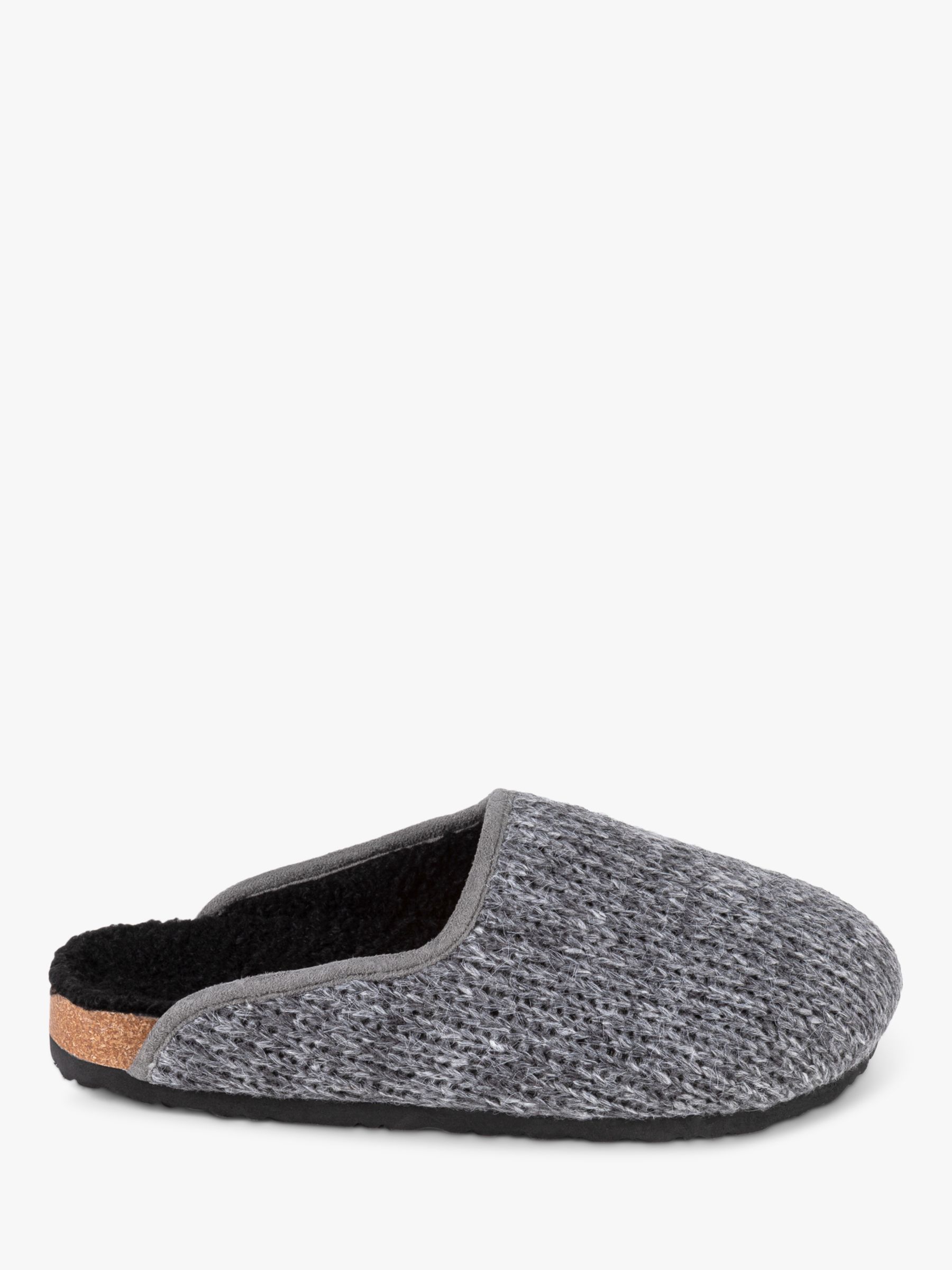 totes Nordic Knitted Mule Slippers, Grey at John Lewis & Partners