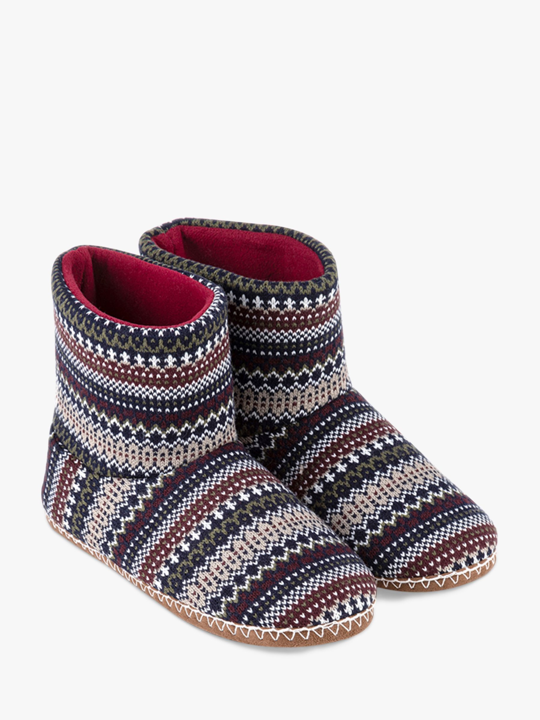 totes toasties Fair Isle Boot Slippers, Multi at John Lewis & Partners