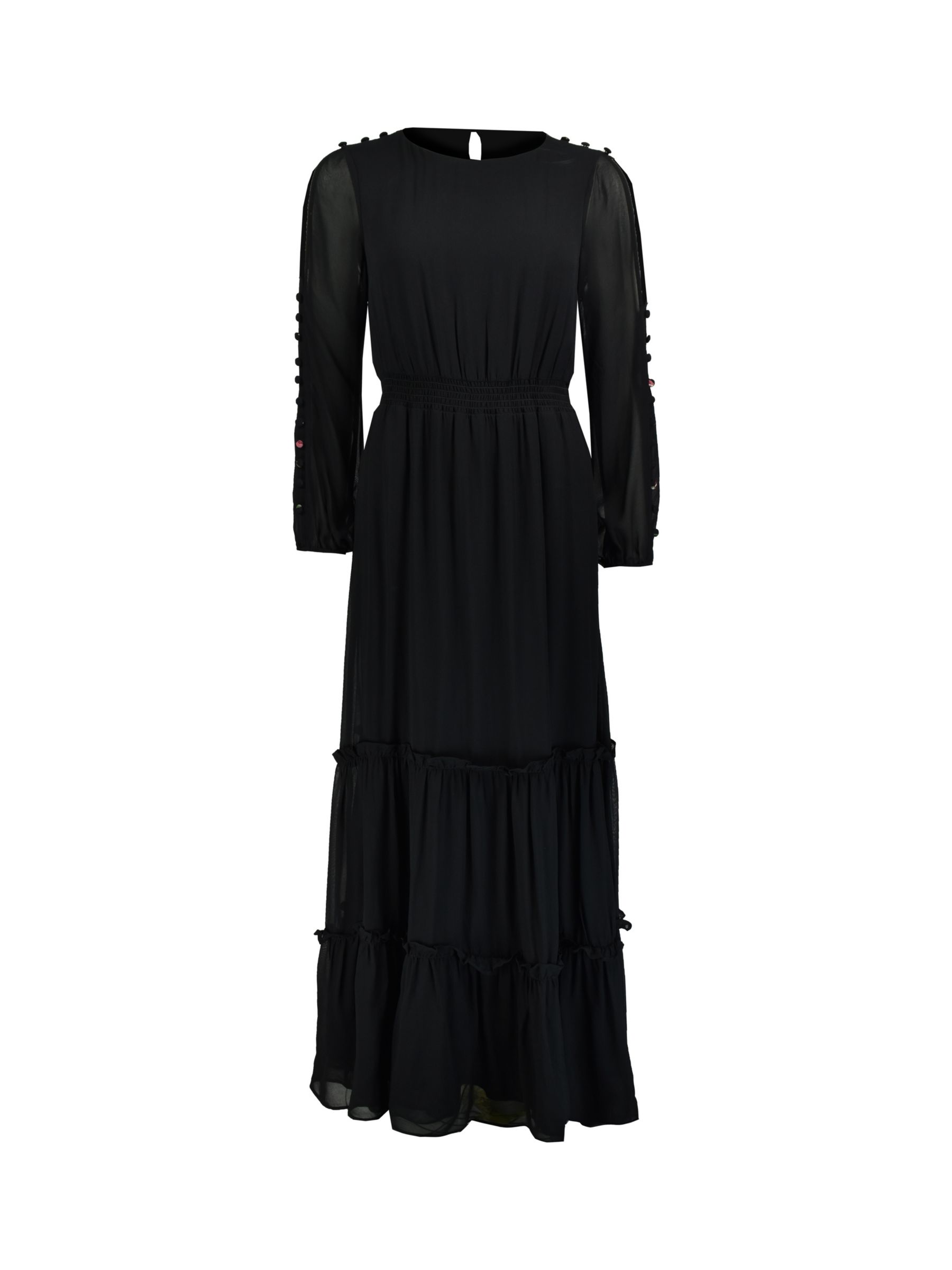 Ro&Zo Slit Shoulder Maxi Dress, Black at John Lewis & Partners