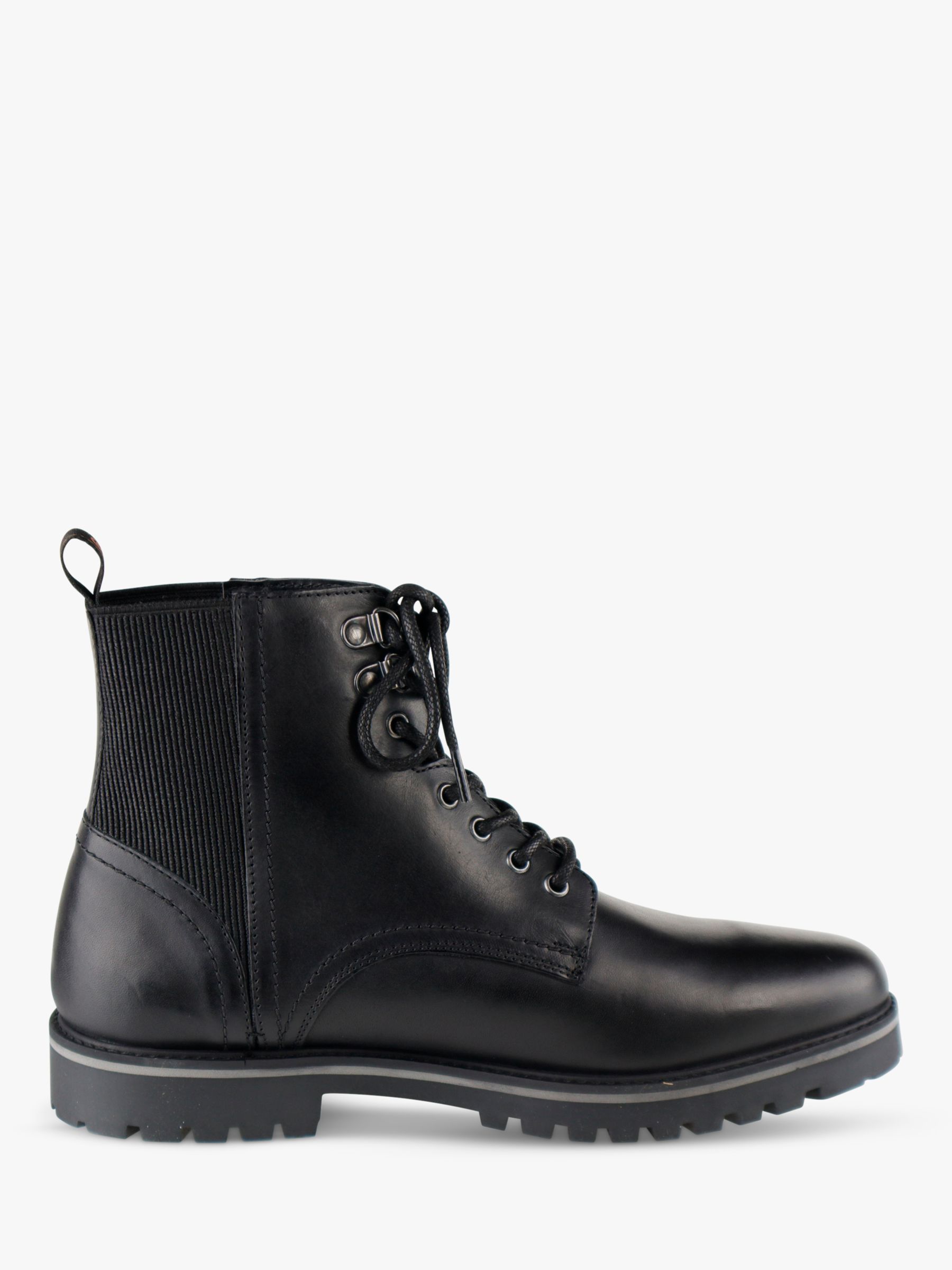 Silver Street London Manchester Leather Hiker Boots, Black at John ...