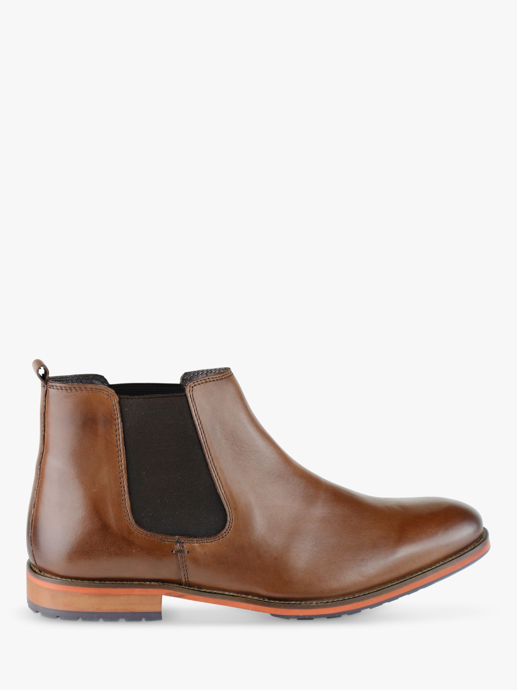 Silver Street London Argyll Leather Chelsea Boots, Brown at John Lewis ...