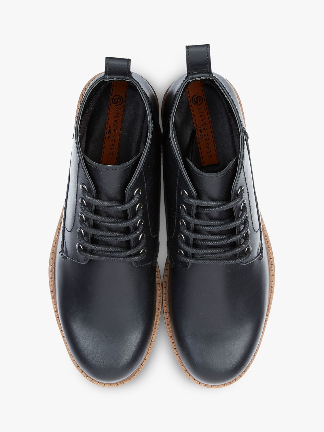 Silver Street London Alderman Lace Up Leather Chukka Boots, Black at ...