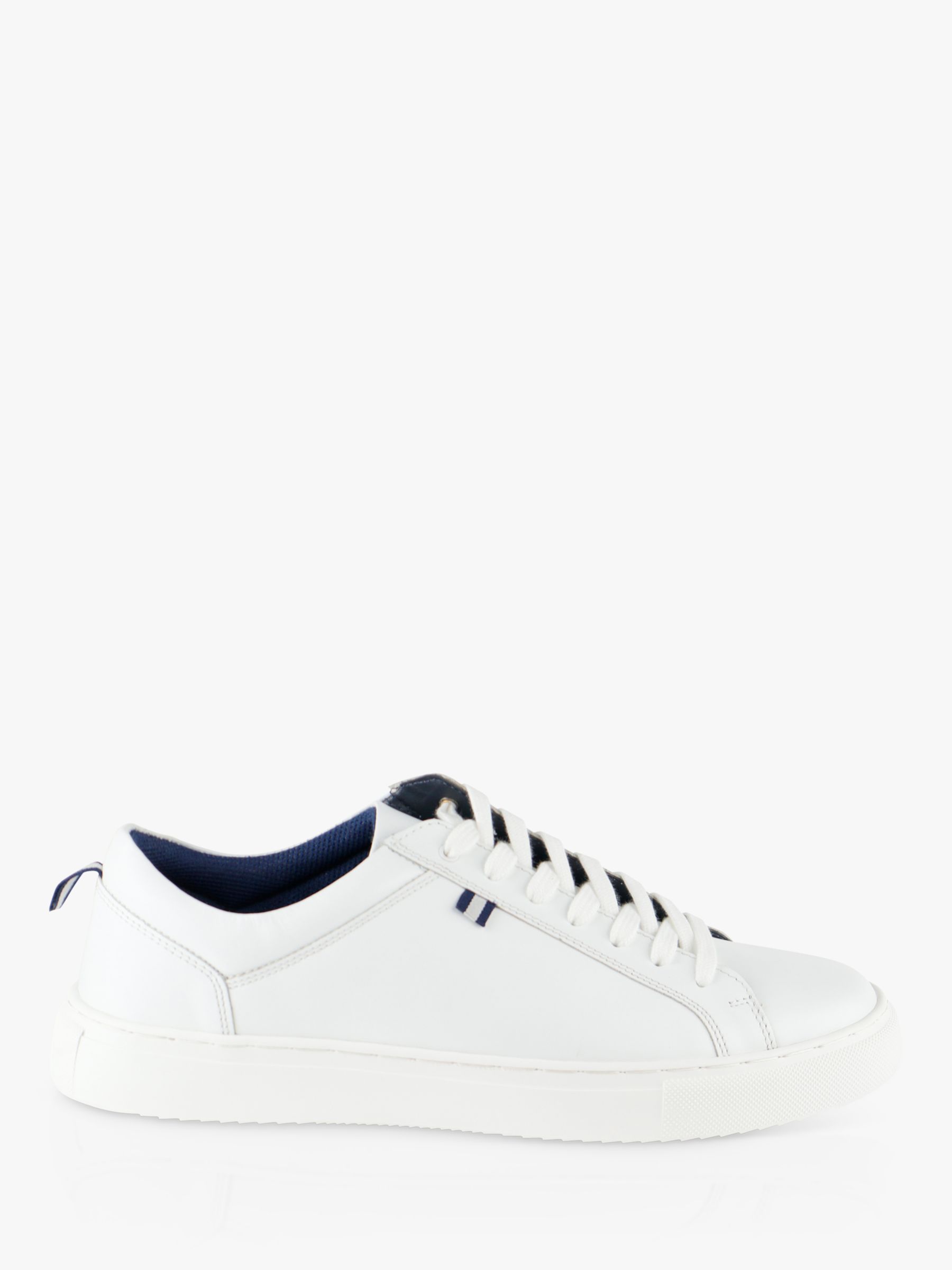 Silver Street London Holden Leather Trainers, White at John Lewis ...